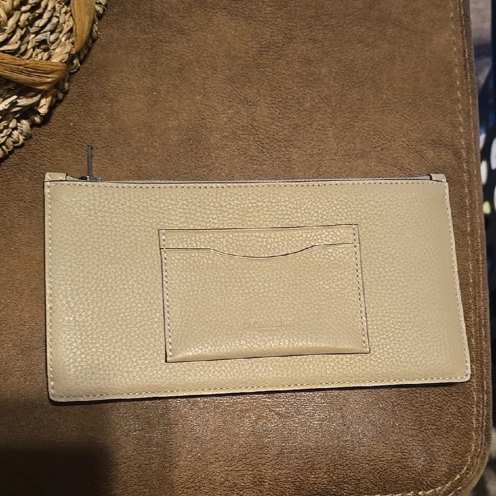 Coach Beige Leather Wristlet